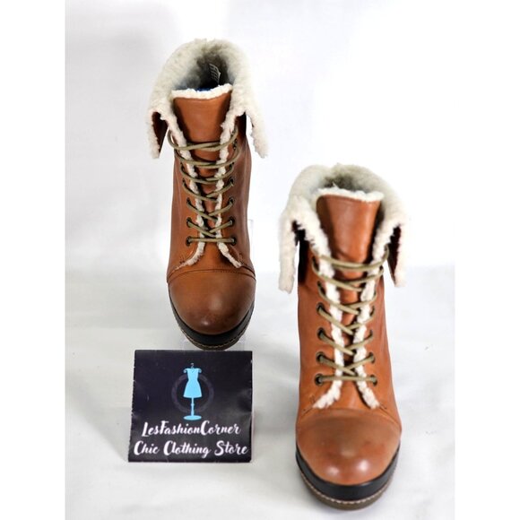 Kelsi Dagger Women's Tan Leather Ricci High Heel Boots Luggage Size 8.5 341 - Picture 3 of 16